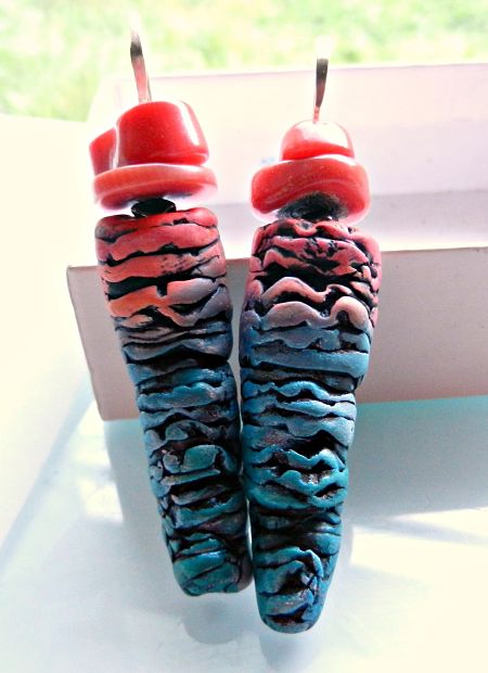 Coral Reef earrings by Christine Damm